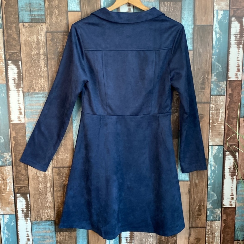 Allegra K medium blue soft V-neck knee length dress - Picture 11 of 16